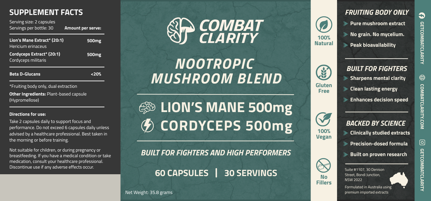 Lion’s Mane & Cordyceps Nootropic Capsules